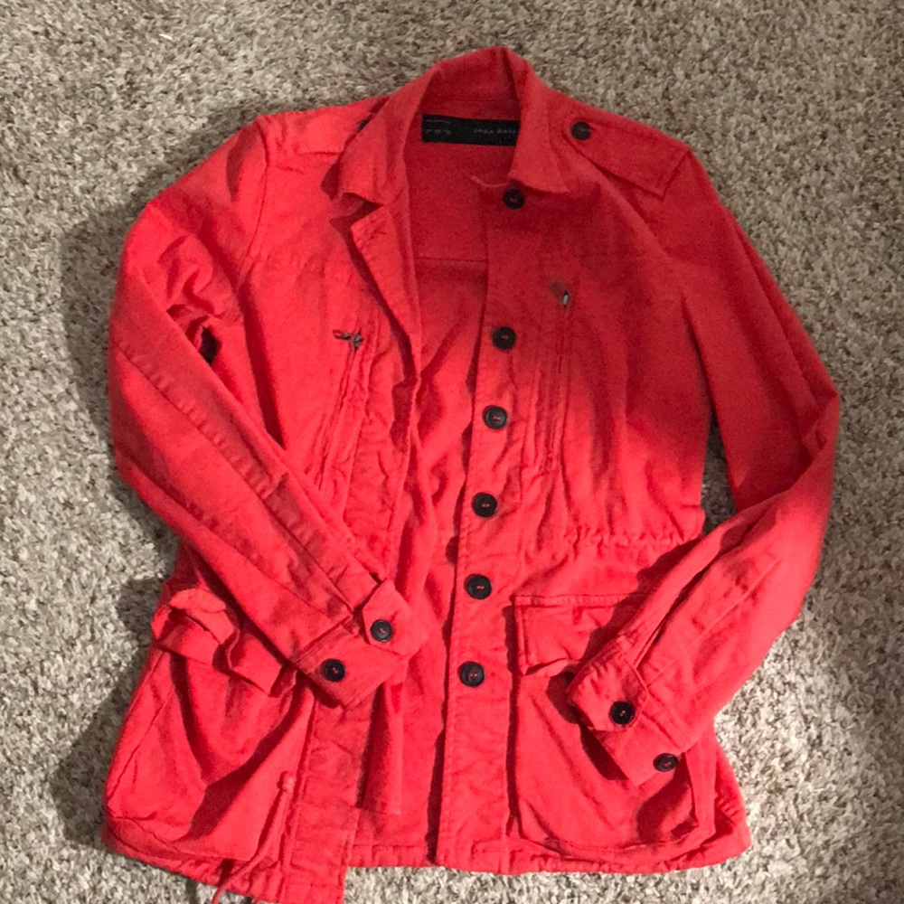 Red Zara Utility Jacket Size XS